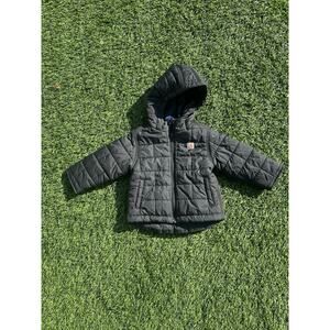Carhartt boys' black hooded jacket size 12 months